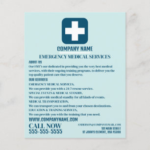 Prospectus 11,4 Cm X 14,2 Cm N'importe quel symbole Médicale couleur, EMT, Para