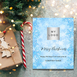 Prospectus 11,4 Cm X 14,2 Cm Noël bleu hiver neige affaires QR Instagram