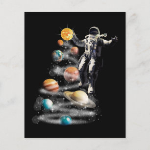 Prospectus 11,4 Cm X 14,2 Cm Noël dans le système solaire spatial L'astronaute
