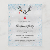 Prospectus 11,4 Cm X 14,2 Cm Noël fête rennes argent budget invitation (Devant)