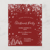 Prospectus 11,4 Cm X 14,2 Cm Noël fête rouge argent budget invitation (Devant)