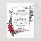 Prospectus 11,4 Cm X 14,2 Cm Noël Hiver Élégant Poinsettia Mariage noir (Devant)