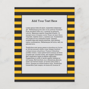 Prospectus 11,4 Cm X 14,2 Cm Noir Jaune Lignes Horizontales Géométrique Abeille