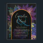 Prospectus 11,4 Cm X 14,2 Cm Noir Peacock Jewel Tones Floral Mariage<br><div class="desc">De beaux tons de bijoux (violet, bleu paon, vert, turquoise, or, marron, baies, vin), des motifs floraux et un agencement de typographie tendance. Cet article mariage fait partie d'une collection plus grande qui comprend des invitations de mariage (budget et traditionnel) cartes RSVP, Save the Dates, Affiche de bienvenue Mariage et...</div>