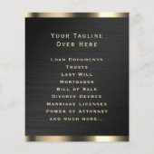 Prospectus 11,4 Cm X 14,2 Cm Nota métallique de luxe professionnel (Dos)