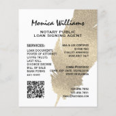 Prospectus 11,4 Cm X 14,2 Cm Notaire de parties scintillant d'or (Devant)