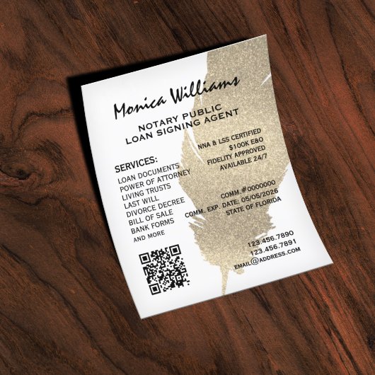 Prospectus 11,4 Cm X 14,2 Cm Notaire de parties scintillant d'or