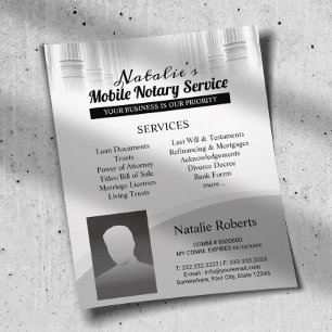 Prospectus 11,4 Cm X 14,2 Cm Notaire mobile professionnel et agent de signature