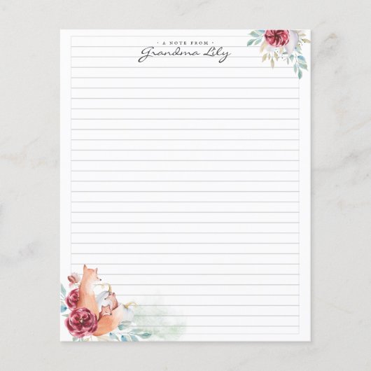 Prospectus 11,4 Cm X 14,2 Cm Note de grand-mère | Monogramme (Devant)