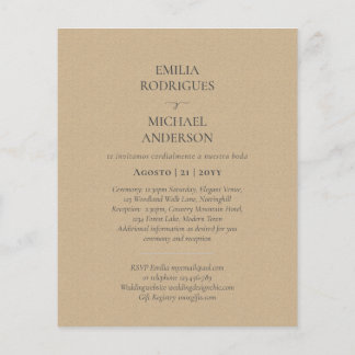 Prospectus 11,4 Cm X 14,2 Cm Notre Mariage Typographie Moderne INVITATION PLUSI