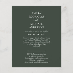 Prospectus 11,4 Cm X 14,2 Cm Notre Mariage Typographie Moderne INVITATION PLUSI