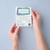 Prospectus 11,4 Cm X 14,2 Cm Nuances De Bleu, Maquillage Artiste Publicité (main)