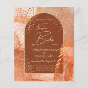 Prospectus 11,4 Cm X 14,2 Cm NUESTRA BODA Invitation de mariage Terracotta FALL