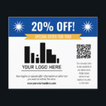 Prospectus 11,4 Cm X 14,2 Cm Offre Spéciale Bleue Remise Votre Logo Et Code QR<br><div class="desc">Offre spéciale rabais flyer pour votre petite entreprise avec une bannière bleue en haut combiné avec une bannière jaune plus petite et des polices blanches en gras. Offre spéciale rabais flyer personnalisé avec votre logo,  code QR et texte personnalisé.</div>