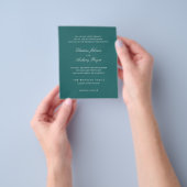 Prospectus 11,4 Cm X 14,2 Cm Old Money Teal Classic Wedding Invite (main)