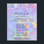 Prospectus 11,4 Cm X 14,2 Cm opal parties scintillant FAUX holographe Flyer<br><div class="desc">salon de beauté professionnel maquillage artiste flyer</div>