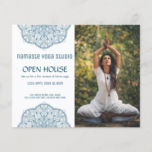 Prospectus 11,4 Cm X 14,2 Cm Open House for Yoga Meditation Promotional Photo (Devant)