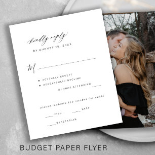 Prospectus 11,4 Cm X 14,2 Cm Options de repas de mariage photo budget carte RSV