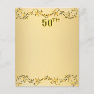 Prospectus 11,4 Cm X 14,2 Cm Or 50e Anniversaire Ou Anniversaire Antique Flyer