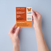 Prospectus 11,4 Cm X 14,2 Cm Orange Chien, Trainer Chien Publicité (main)