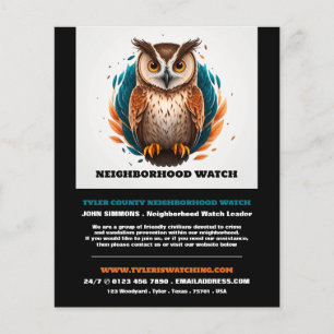 Prospectus 11,4 Cm X 14,2 Cm Owl Design, Voisinage Communauté Watch Advert