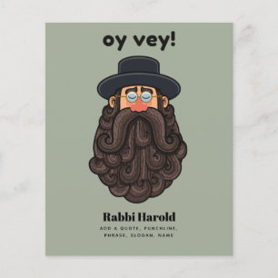 Prospectus 11,4 Cm X 14,2 Cm OY VEY ! Drôle de RABBIN Personnalisé