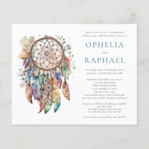 Prospectus 11,4 Cm X 14,2 Cm PAPER Boho coloré Dreamcatcher Mariage Turquoise