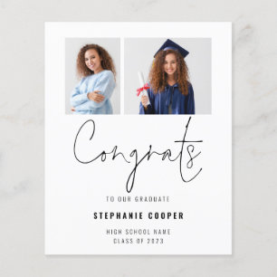 Prospectus 11,4 Cm X 14,2 Cm PAPER Félicitations 2 Photo 2023 Faire-part d'étud