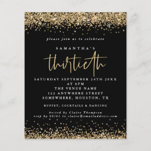 Prospectus 11,4 Cm X 14,2 Cm PAPER Gold Parties scintillant 30Partie Black Invi