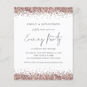 Prospectus 11,4 Cm X 14,2 Cm PAPER Invitation de soirée Rose Gold Pailleté