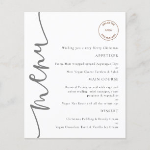 Prospectus 11,4 Cm X 14,2 Cm PAPER Logo Argent Entreprise Noël Menu