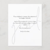 Prospectus 11,4 Cm X 14,2 Cm PAPER Modern Script Graduation Faire-part (Dos)