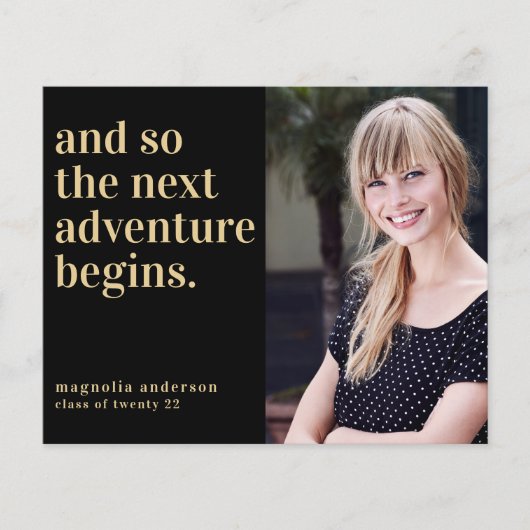 Prospectus 11,4 Cm X 14,2 Cm PAPER Prochaine Aventure Graduation Invitation (Devant)