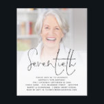 Prospectus 11,4 Cm X 14,2 Cm PAPER Script Photo 70th Birthday Party Invitation<br><div class="desc">Une alternative PAPER (pas de carte) de grande valeur SANS ENVELOPPES à la taille plus petite 4, 5" x 5, 6" et à un prix réduit. (Les enveloppes A6 standard sont la taille la plus proche à adapter). Script Photo 70th Birthday Party Invitation. Un design minimaliste pour votre soixante-dixième anniversaire,...</div>