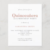 Prospectus 11,4 Cm X 14,2 Cm PAPER Simple Blush Quinceañera Anniversaire Invita (Devant)
