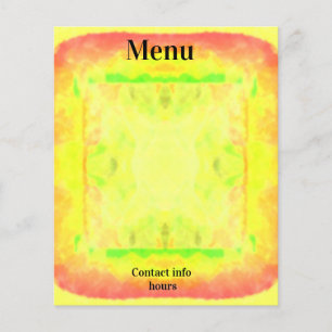 Prospectus 11,4 Cm X 14,2 Cm Papier d'art du menu encadré jaune vif