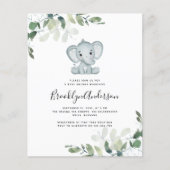 Prospectus 11,4 Cm X 14,2 Cm PAPIER Elephant Eucalyptus Baby shower Invitation (Devant)