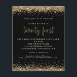 Prospectus 11,4 Cm X 14,2 Cm PAPIER | Gold Parties scintillant 21e Invitation B<br><div class="desc">Paper Gold Parties scintillant 21st Black Party Invitation. Une alternative PAPER (pas de carte) de grande valeur SANS ENVELOPPES à la taille plus petite 4, 5" x 5, 6" et à un prix réduit. (Les enveloppes A6 standard sont la taille la plus proche à adapter). D'élégantes bordures de confettis en...</div>