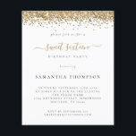 Prospectus 11,4 Cm X 14,2 Cm PAPIER | Invitation du Sweet sixteen de Parties sc<br><div class="desc">Parties scintillant d'or Sweet sixteen Invitation. Une alternative PAPER (pas de carte) de grande valeur SANS ENVELOPPES à la taille plus petite 4, 5" x 5, 6" et à un prix réduit. (Les enveloppes A6 standard sont la taille la plus proche à adapter). Une bordure de parties scintillant en faux...</div>