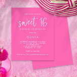 Prospectus 11,4 Cm X 14,2 Cm PAPIER Moderne rose chaud sucré 16 Invitation d'an<br><div class="desc">Un bon rapport qualité/prix PAPER pas carte 4.5 x 5.6" alternatives SANS enveloppes - standard A6 sont la taille la plus proche à adapter. Moderne Hot Rose Sweet 16 Invitation Anniversaire. Style typographique minimaliste pour la fille du 16ème anniversaire, avec un script informel pour Sweet 16 et le reste du...</div>