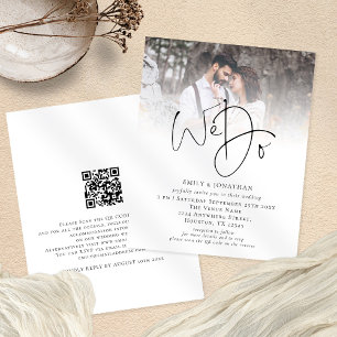 Prospectus 11,4 Cm X 14,2 Cm PAPIER Nous faisons QR Code Photo Faire-part de ma