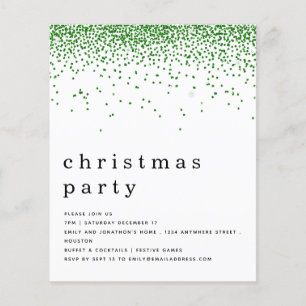 Prospectus 11,4 Cm X 14,2 Cm PAPIER   Parties scintillant verte Invitation de N
