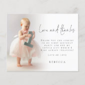 Prospectus 11,4 Cm X 14,2 Cm PAPIER | Photo Overlay 1er anniversaire Merci (Devant)