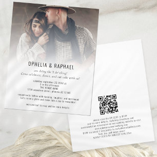Prospectus 11,4 Cm X 14,2 Cm PAPIER Photo Overlay QR Fun Mariage informel