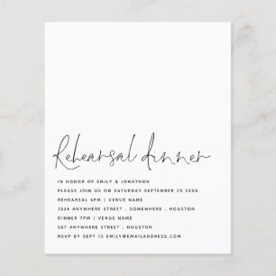 Prospectus 11,4 Cm X 14,2 Cm PAPIER   Script Black White Rehearsal Invitation