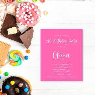 Prospectus 11,4 Cm X 14,2 Cm PAPIER   Script Hot rose 10e fête d'anniversaire