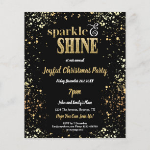 Prospectus 11,4 Cm X 14,2 Cm PAPIER Sparkine Shine Gold Black Christmas Party
