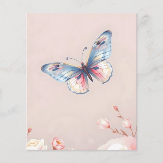 Prospectus 11,4 Cm X 14,2 Cm papillon pastel (Devant)