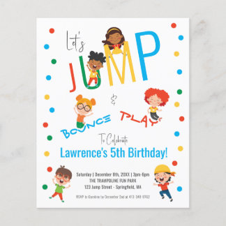 Prospectus 11,4 Cm X 14,2 Cm Parc de trampoline Cheap Fun Jump Kids Party Anniv