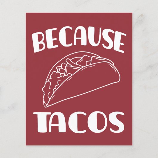 Prospectus 11,4 Cm X 14,2 Cm Parce que Tacos       (Devant)